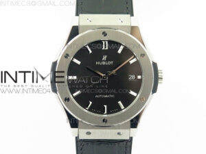 Classic Fusion 45mm Titanium WWF 1:1 V2 Best Edition Black Dial On Black Gummy Strap Asian HB1112