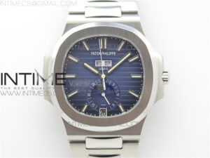NAUTILUS 5726/1A-014 SS GRF 1:1 BEST EDITION BLUE DIAL WORKING ANNUAL CALENDARON SS BRACELET A.324