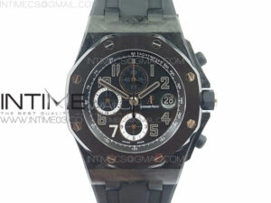 Royal Oak Offshore "GINZA 7" Forged Carbon JF Best Edition on Rubber Strap A3126 V2 w/ Cyclops