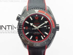 Planet Ocean 45.5mm Deep Black Real Ceramic (Red) VSF 1:1 Best Edition on Black Nylon Strap A8906 Super Clone