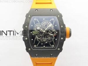 RM035-01 Forged Carbon Case KUF Best Edition Orange Crown on Orange Rubber Strap MIYOTA8215