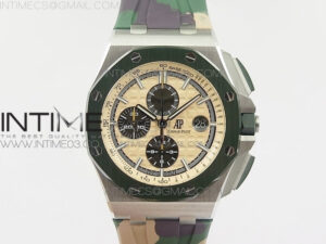 Royal Oak Offshore 2018 SIHH ‘Combat’ 44mm JF 1:1 Best Edition Green Ceramic Bezel on Camo Rubber Strap A3126