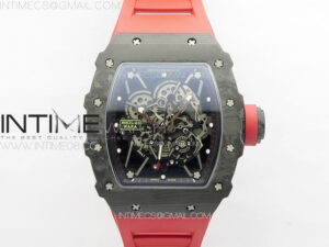 RM035-01 Forged Carbon Case KUF Best Edition Red Crown on Red Rubber Strap MIYOTA8215