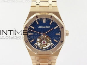 Royal Oak 41mm Tourbillon RG R8 Best Edition Blue Dial on SS Bracelet