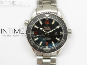 New Black Ceramic Planet Ocean 38mm Ladies Orange Swiss Eta 2836-2