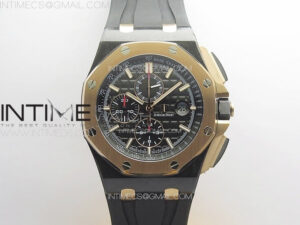 Royal Oak Offshore 44mm Carbon Case JJF 1:1 Best Edition Black Dial on Rubber Strap A3126