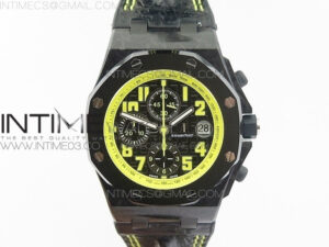 Royal Oak Offshore Bumble Bee Forged Carbon 1:1 JF Best Edition on Leather Strap A7750 V2 w/ Cyclops