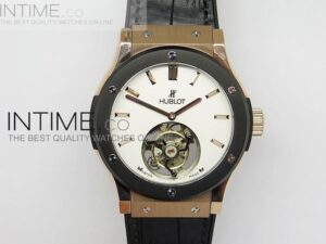 BIG BANG CLASSIC FUSION RG DLC BEZEL WHITE DIAL FLYING TOURBILLION