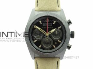 BLACK SHIELD REAL CERAMIC ZF 1:1 BEST EDITION ON BROWN LEATHER STRAP A7753