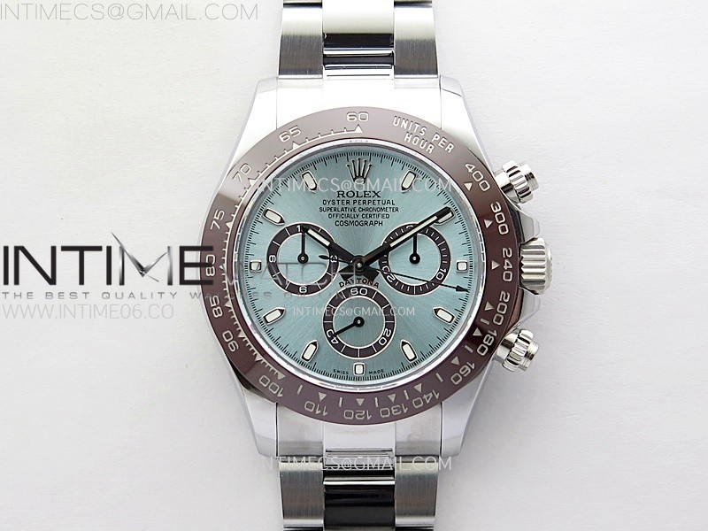 DAYTONA 116506 QF 1:1 BEST EDITION ICE BLUE DIAL LUME MARKERS ON SS BRACELET SH4130 V3
