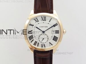 Drive de Cartier RG White Textured Dial on Leather Strap A23J to 1904-PS MC
