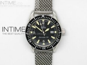 OMEGA VINTAGE SEAMASTER 300 DATE SS/ME BLK A-2836