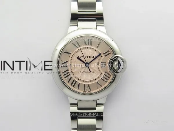 Ballon Bleu 33mm SS 3KF 1:1 Best Edition Pink Textured Dial on SS Bracelet A076