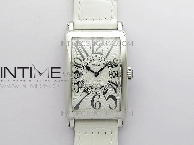 Long Island Ladies SS ZF 1:1 Best Edition on White Leather Strap Ronda Quartz