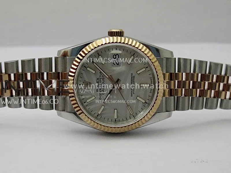 DateJust 126231 904L SS/RG JDF 1:1 Best Edition Silver Leaves Dial Stick Markers on Jubilee SS/RG Bracelet