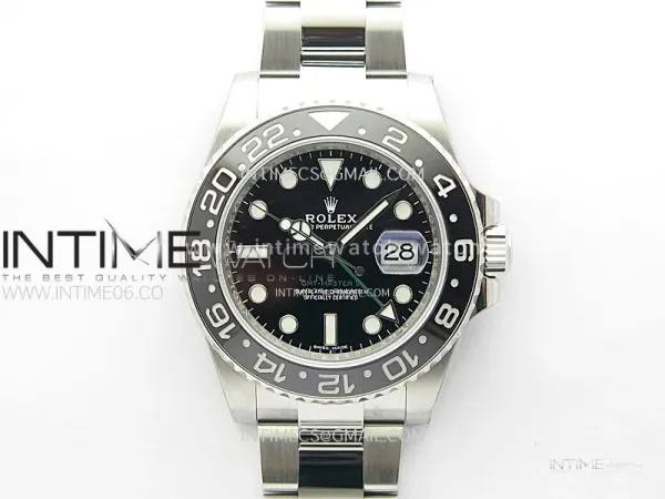 GMT Master II 116710 LN 904L SS ONE Factory 1:1 Best Edition Black Dial on Oyster Bracelet DD3285 CHS
