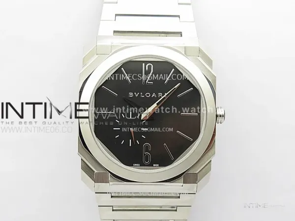 Octo Finissimo SS BVF 1:1 Best Edition Black Dial on SS Bracelet Asian Micro Rotor Movement