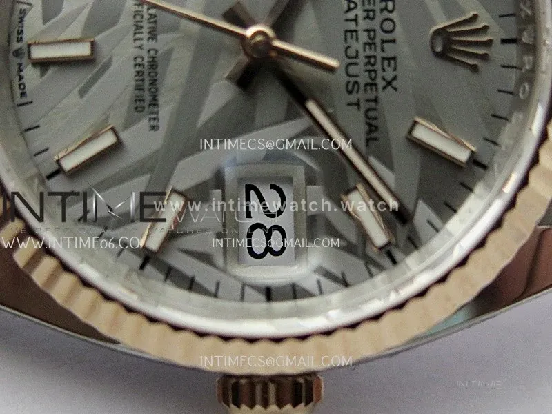 DateJust 126233 36mm 904L SS/RG ONE Factory 1:1 Best Edition Silver Leaves Dial Stick Marker On Jubilee Bracelet DD3235