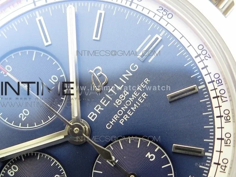 Premier B01 Chronograph 42 Blue Dial on Leather Strap Ref. A13315351C1X2