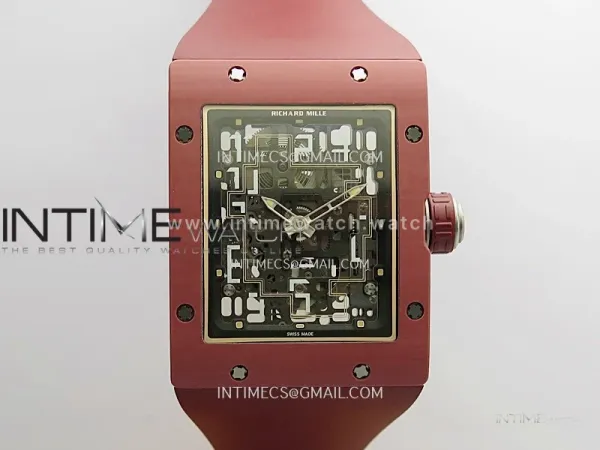 RM16-02 Red NTPT Umi Office Best Edition Skeleton Dial On Red Rubber Strap Asian CRMA9