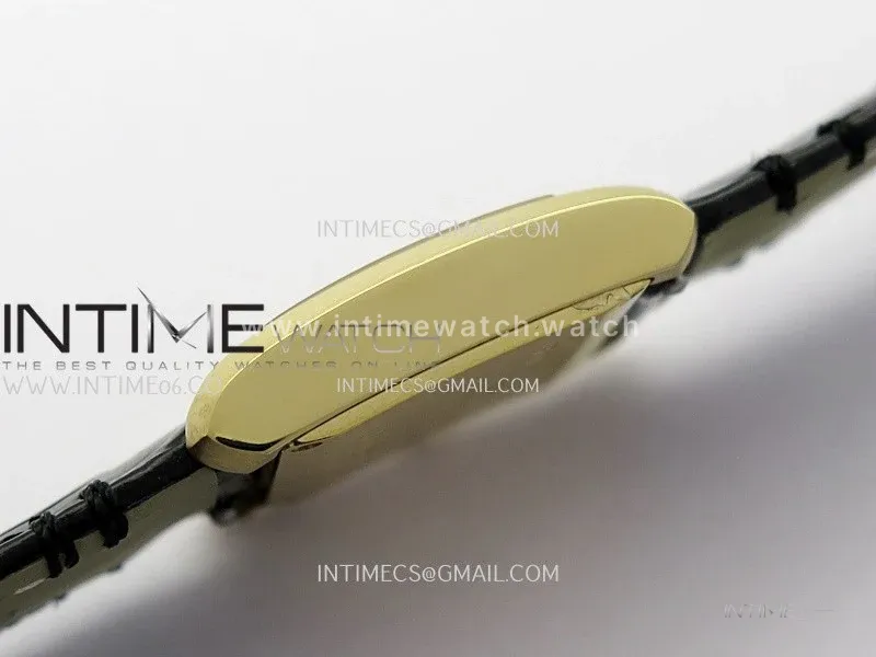 Tank Francaise Ladies 21.2mm YG 8848F 1:1 Best Edition Silver Dial on Black Leather Strap Ronda Quartz V2