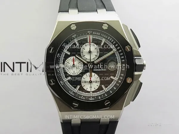 Royal Oak Offshore 44mm Ti JF 1:1 Best Edition Black Dial On Black Rubber Strap A3126