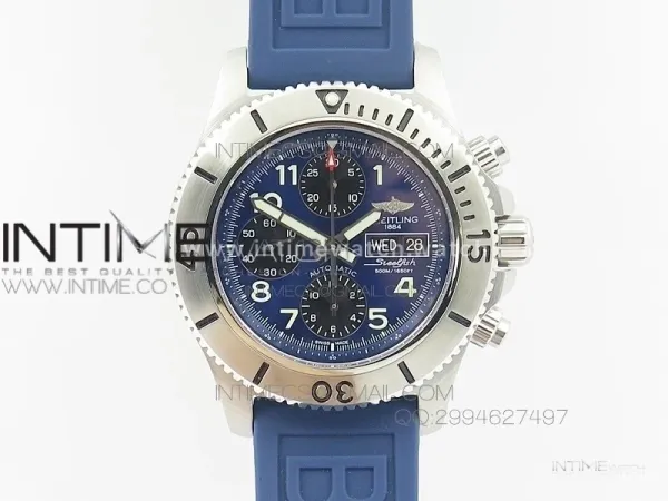 SuperOcean Racer 44mm Blue Dial on Blue rubber strap A7750
