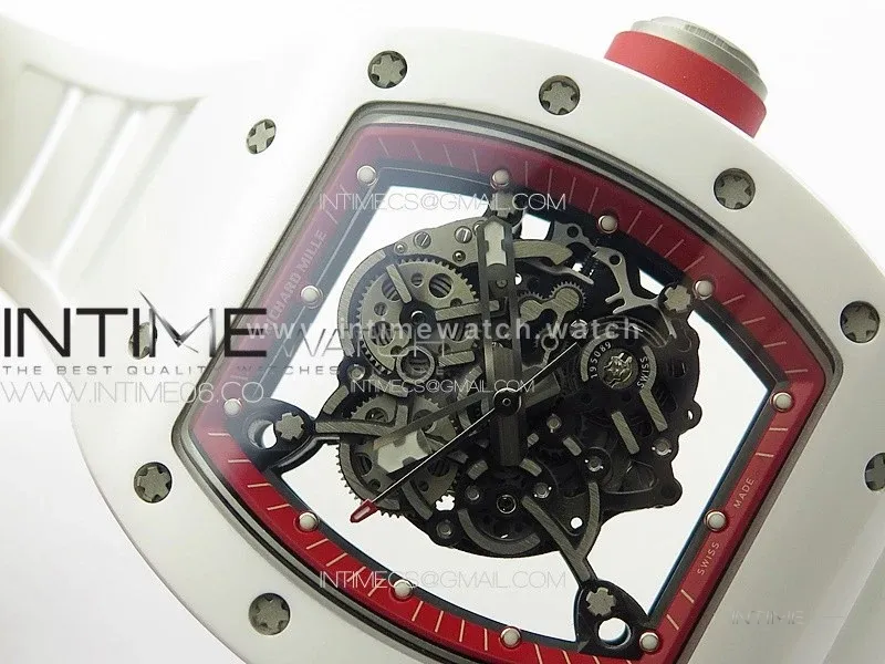 RM055 Real Ceramic Case KUF Best Edition Red Crown on White Rubber Strap MIYOTA8215