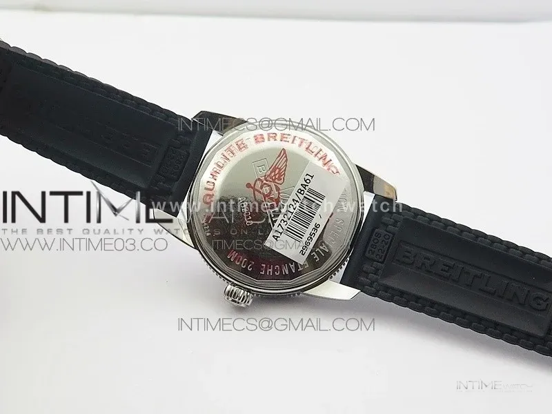 SuperOcean 42mm AB2010 SS GF 1:1 Best Edition White Dial Black Ceramic Bezel on Black Rubber strap A2824