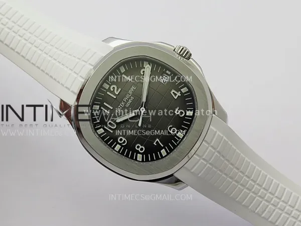 Aquanaut 5167 SS DDF 1:1 Best Edition Black Dial On White Strap Super Clone DD330