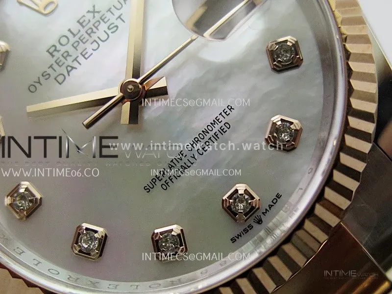 DateJust 126233 36mm 904L SS/RG ONE Factory 1:1 Best Edition White MOP Dial Diamond Marker On Oyster Bracelet DD3235