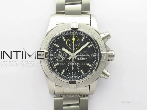 Avenger Chrono SS Yellow Second hand B50 Black Dial on SS Bracelet A7750