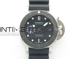PAM683 Luminor Submersible 42mm VSF Best Edition Black Dial on Rubber Strap P900 Clone