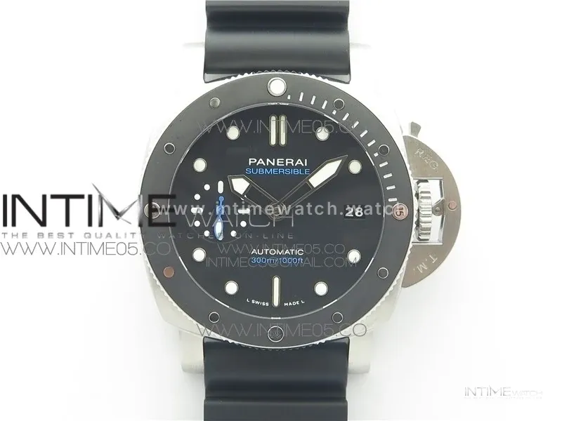 PAM683 Luminor Submersible 42mm VSF Best Edition Black Dial on Rubber Strap P900 Clone
