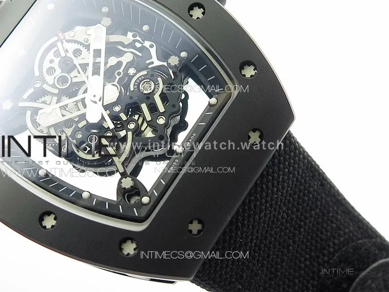 RM055 Real Ceramic Case KUF Best Edition Black Crown on Black Nylon Strap MIYOTA8215
