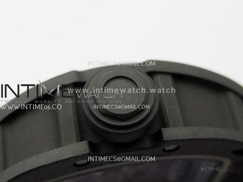 RM055 RG Inner Bezel Black Crown NTPT ZF 1:1 Best Edition Skeleton Dial On Black Shark Rubber Strap RMUL2 Super Clone