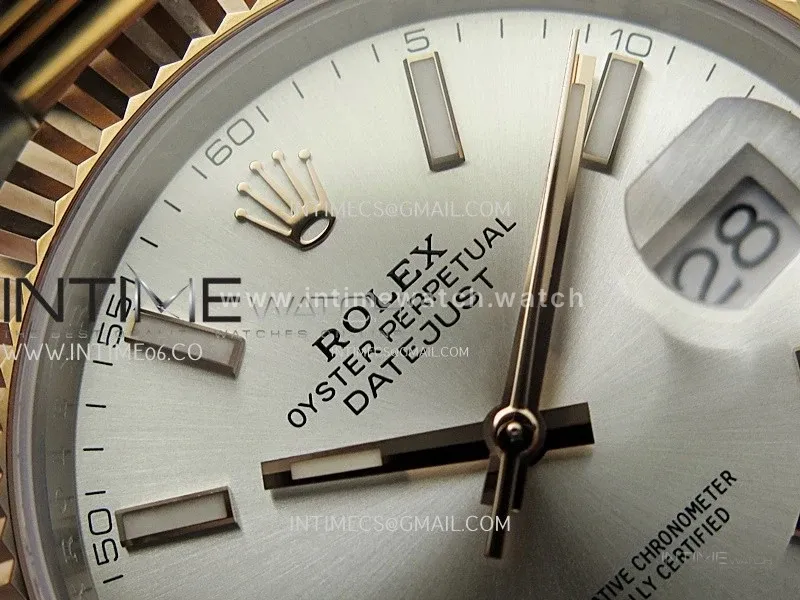 DateJust 41mm 126331 904 SS/RG ONE Factory 1:1 Silver Dial Stick Markers On SS/RG Oyster Bracelet DD3235 V2