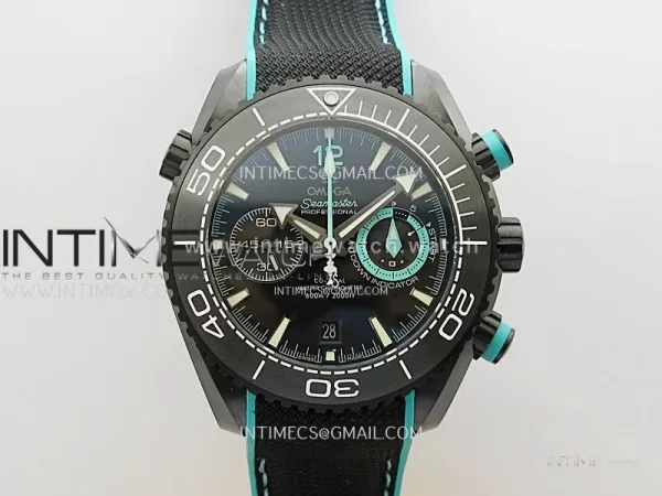 Planet Ocean Master Chrono Deep Black Ceramic SCF 1:1 Best Edition Black Dial on Black Rubber Strap A9900