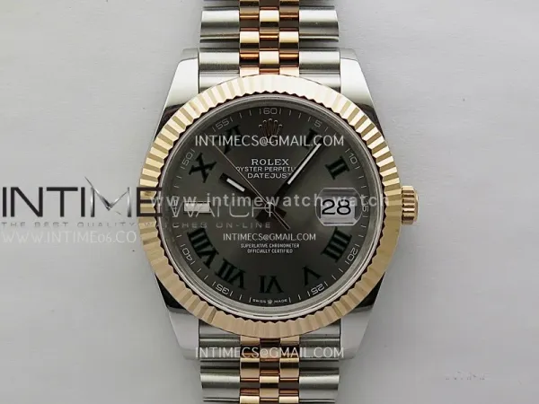 DateJust 126331 904L SS/RG JDF 1:1 Best Edition Gray Dial Roman Markers on Jubilee SS/RG Bracelet