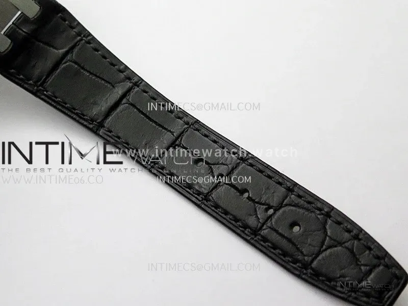 Lady Royal Oak 33mm 67651 SS/Diamond Bezel A7F 1:1 Blue Textured Dial On Black Croco Leather Strap Ronda Quartz to AP Cal.2713
