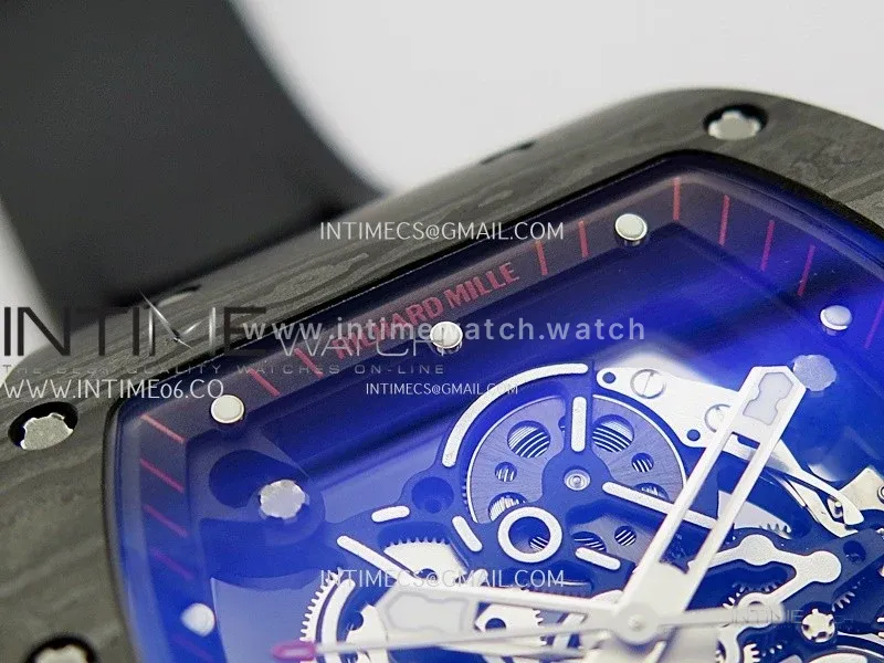RM055 Black inner Bezel Black Crown NTPT/Ti ZF 1:1 Best Edition on Black Rubber Strap RMUL2 Super Clone