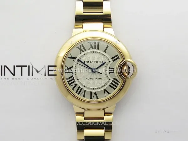 Ballon Bleu 33mm RG 3KF 1:1 Best Edition White Textured Dial on SS Bracelet A076