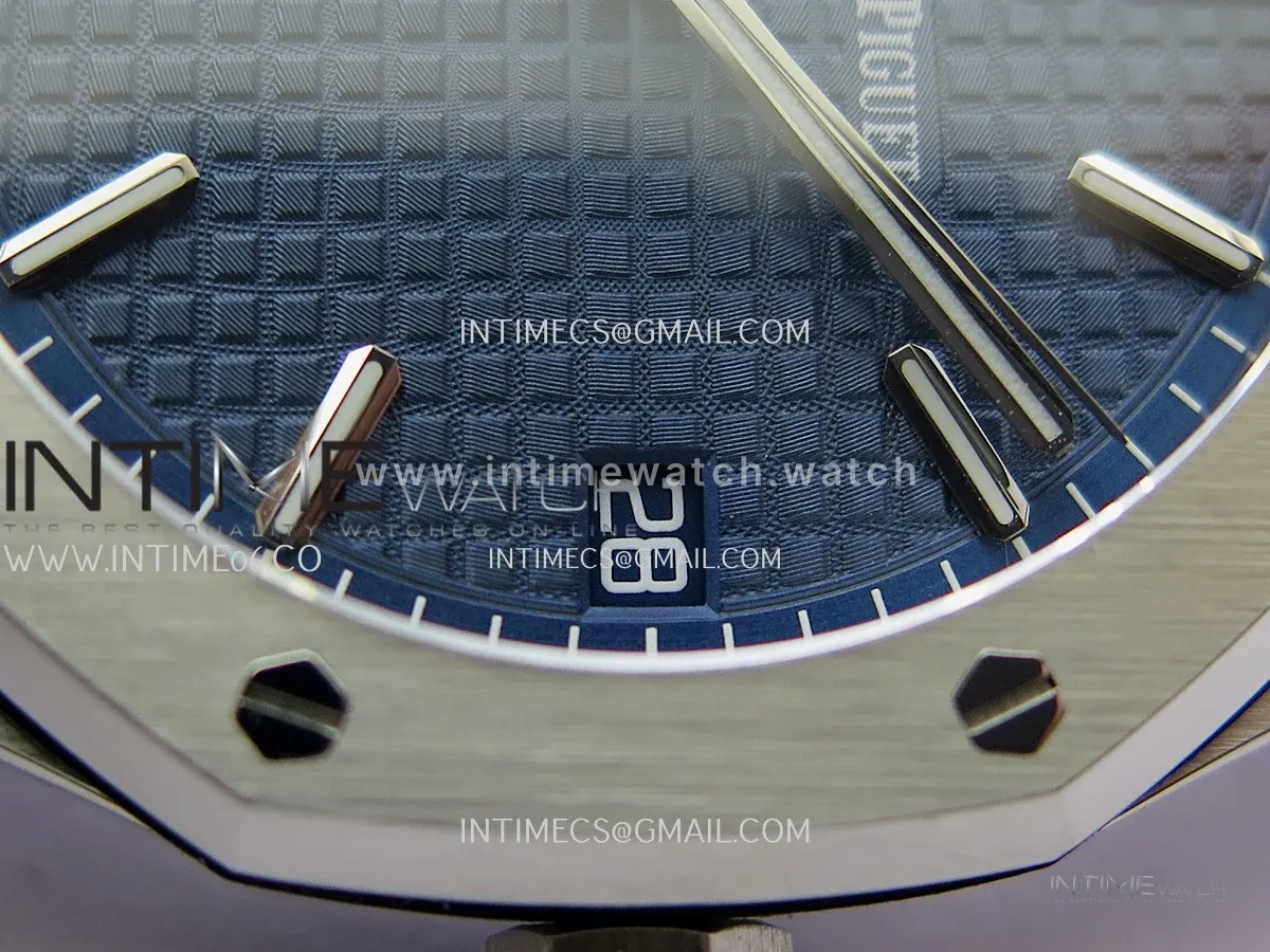 Royal Oak 41mm 15500 SS JF 1:1 Best Edition Blue Dial On SS Bracelet Super Clone DD4302 (Free Sprung Look)