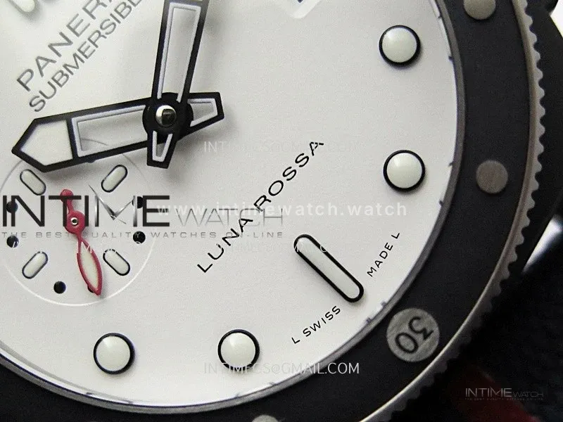 PAM1543 Luna Rossa Submersible 44mm Ceramic VSF 1:1 Best Edition White Dial On Blue Fabric Strap P900