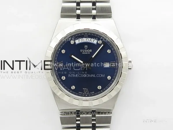 Prince Bay 41mm A7F 1:1 Best Edition Blue Dial Diamonds Markers on SS Bracelet A2824