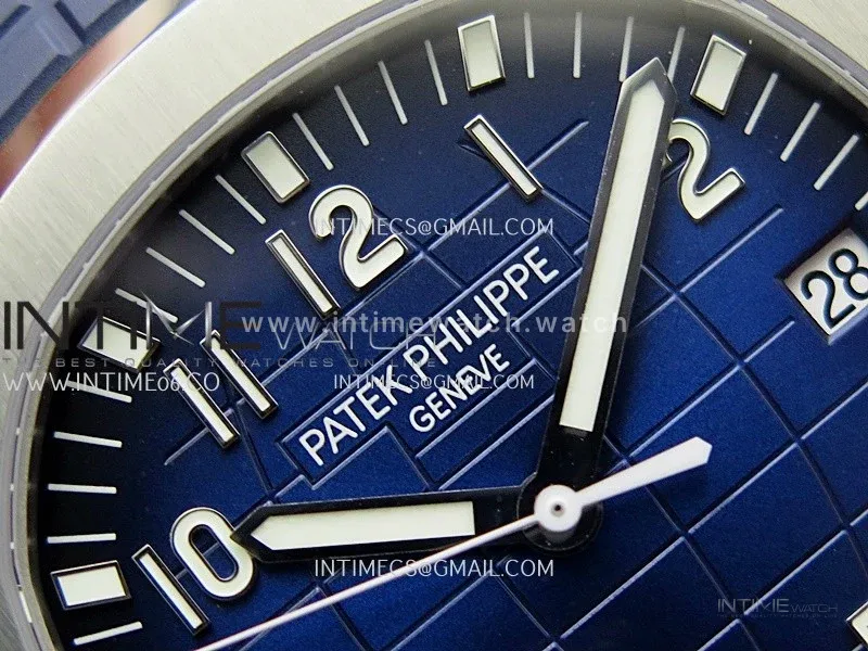 Aquanaut 5168G 42mm SS 3KF 1:1 Best Edition Blue Dial on Blue Rubber Strap A324 Super Clone V2