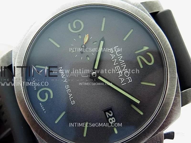 PAM1412 Z Satin-polished steel VSF 1:1 Best Edition Green Shaed Dial on Black Rubber Strap Asian P9010 super clone