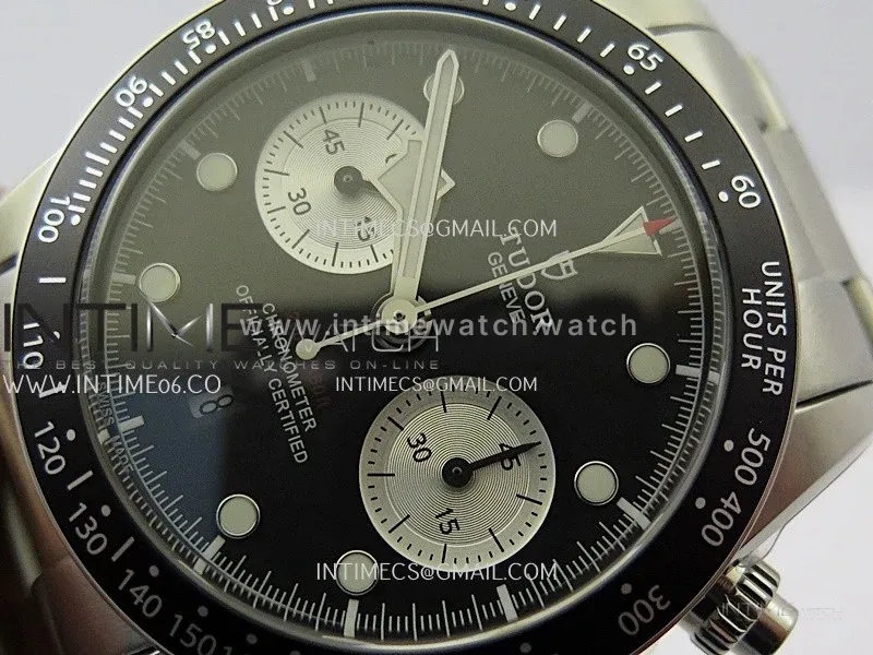 Black Bay Chrono SS TWF 1:1 Best Edition Black Dial on SS Bracelet A7750