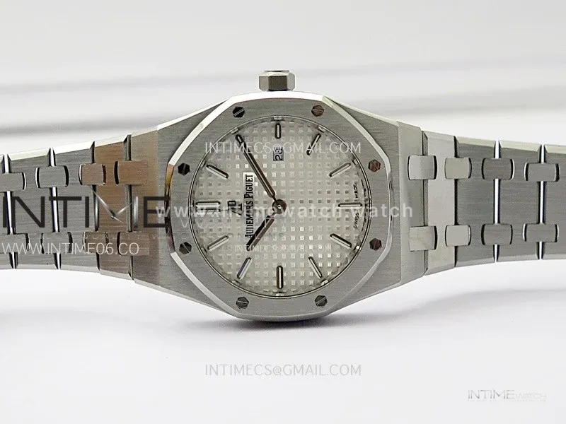 Lady Royal Oak 33mm 67651 SS ZF 1:1 Best Edition White Textured Dial on SS Bracelet RONDA Quartz