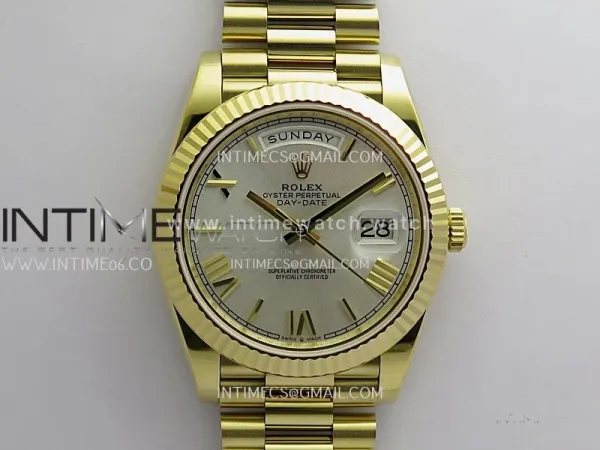Day Date 228238 YG 40mm Gain Weight RCF Silver Dial Roman Marker On President Bracelet SH3255